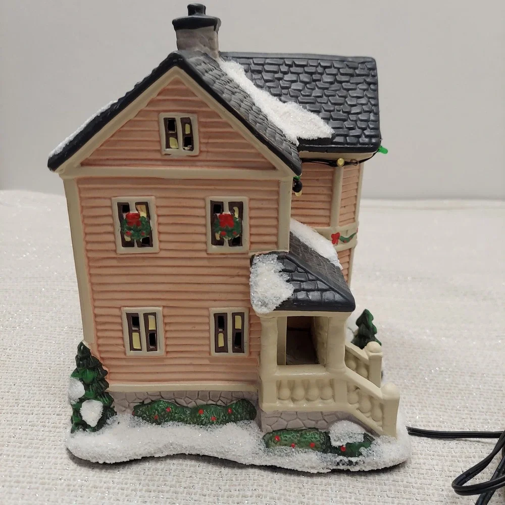 St Nicholas Square Village Collection 2013 Decorating the Tree Illuminated House